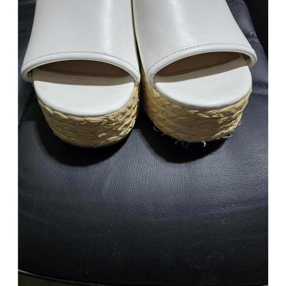 Time & Tru Raffia Platform Slide Sandal White Size 7-1/2 - Picture 6 of 8